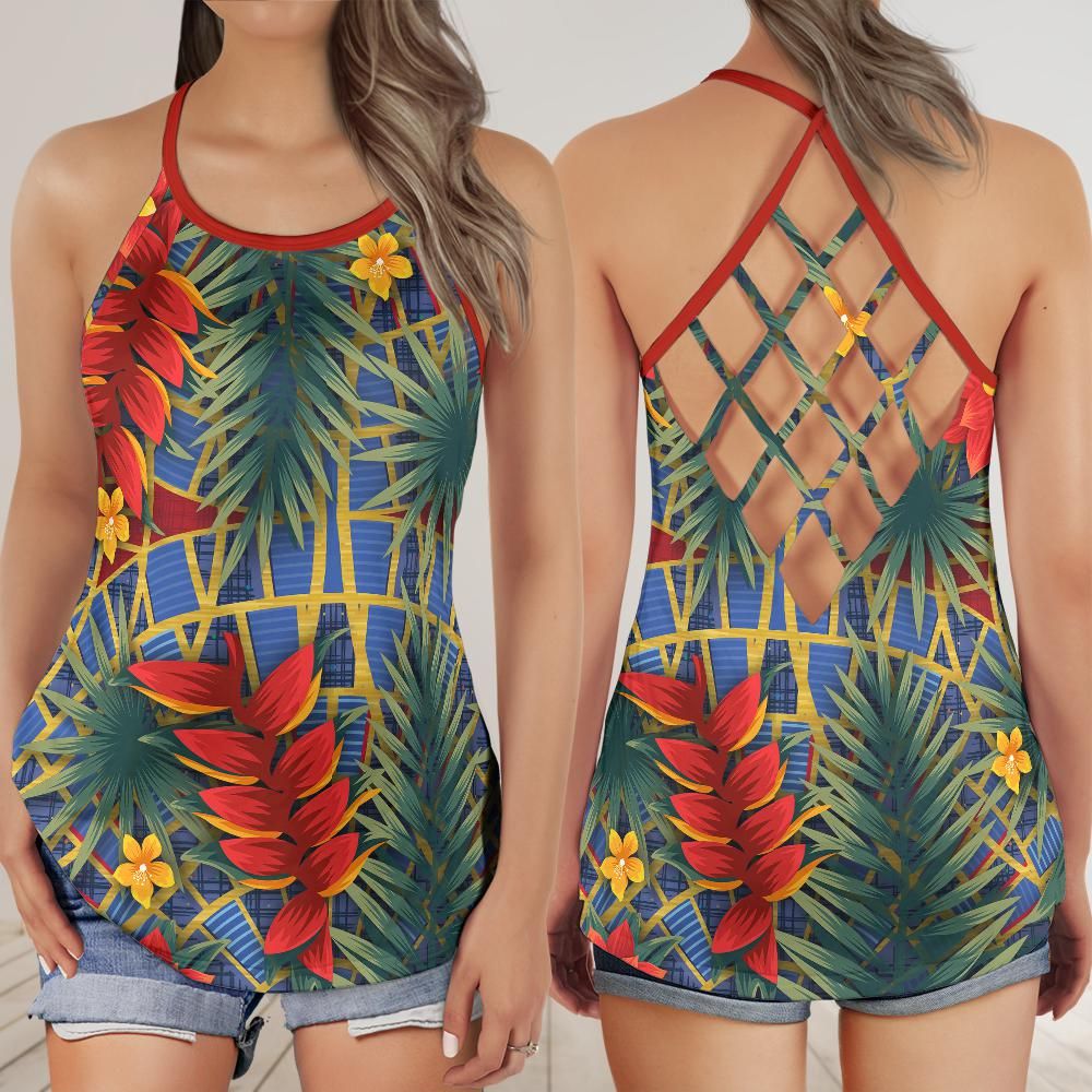 DDH Tiki Criss Cross Carpet Open Back Tank Top (ETA 3 weeks)