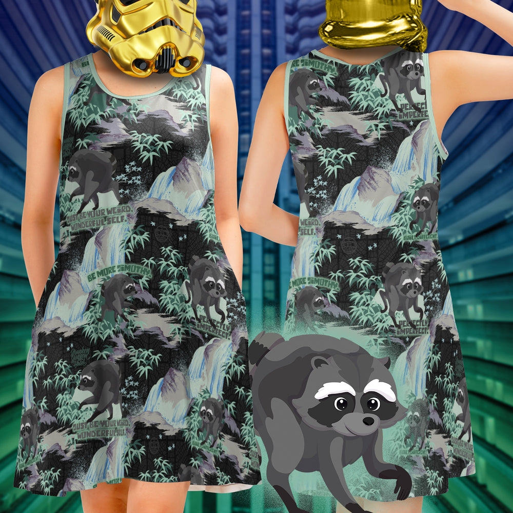 DDH Jimothy Raccoon Sleeveless Dress w. Pockets Black (ETA 3 weeks)