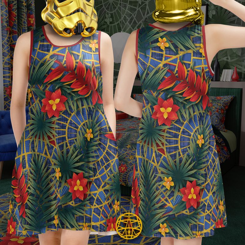 Original Tiki Carpet Sleeveless Dress w. Pockets (ETA 3 weeks)