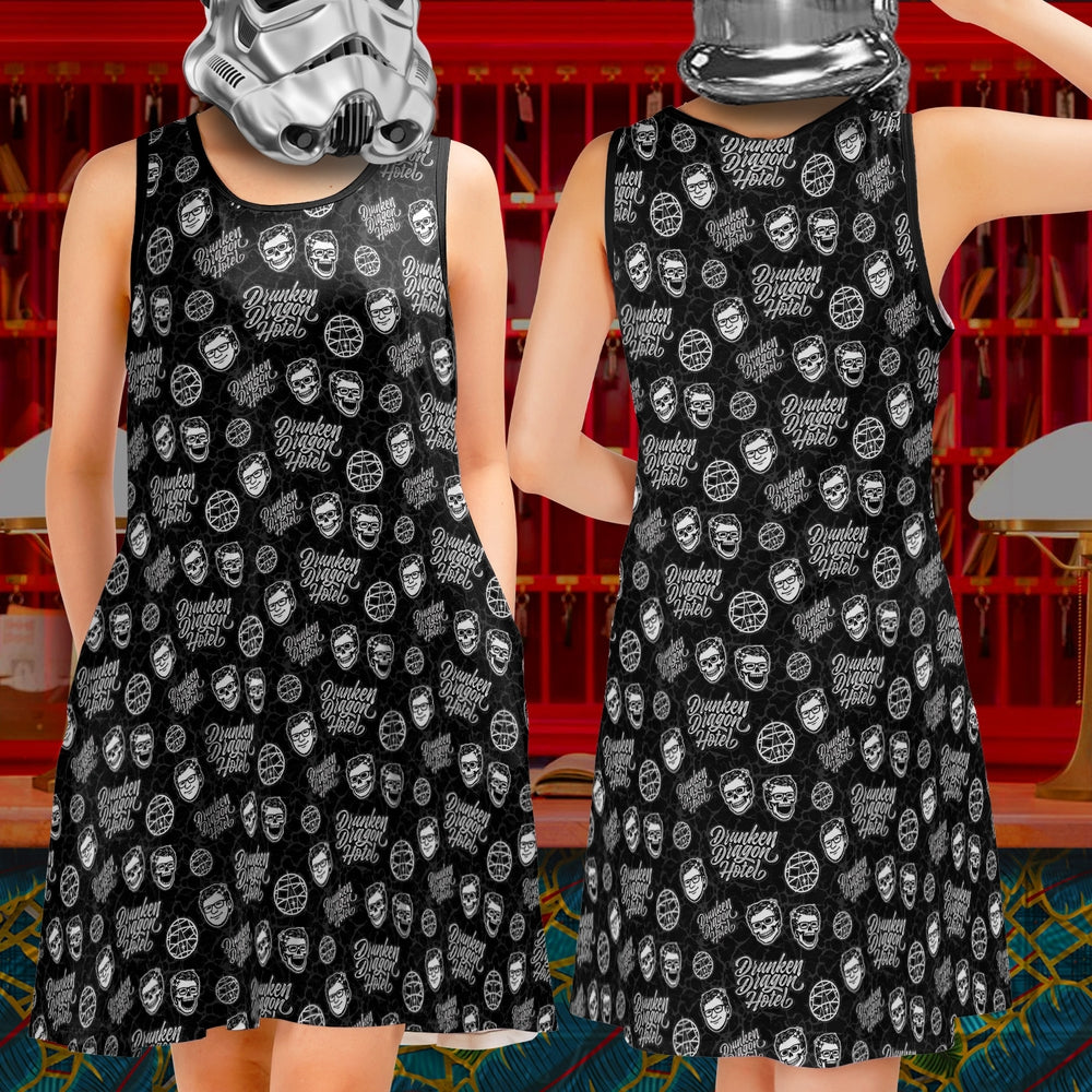 DDH Logo Sleeveless Dress w. Pockets Black (ETA 3 weeks)