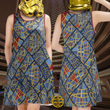 Patchwork Marriott Carpet Sleeveless Dress w. Pockets (New Cut)