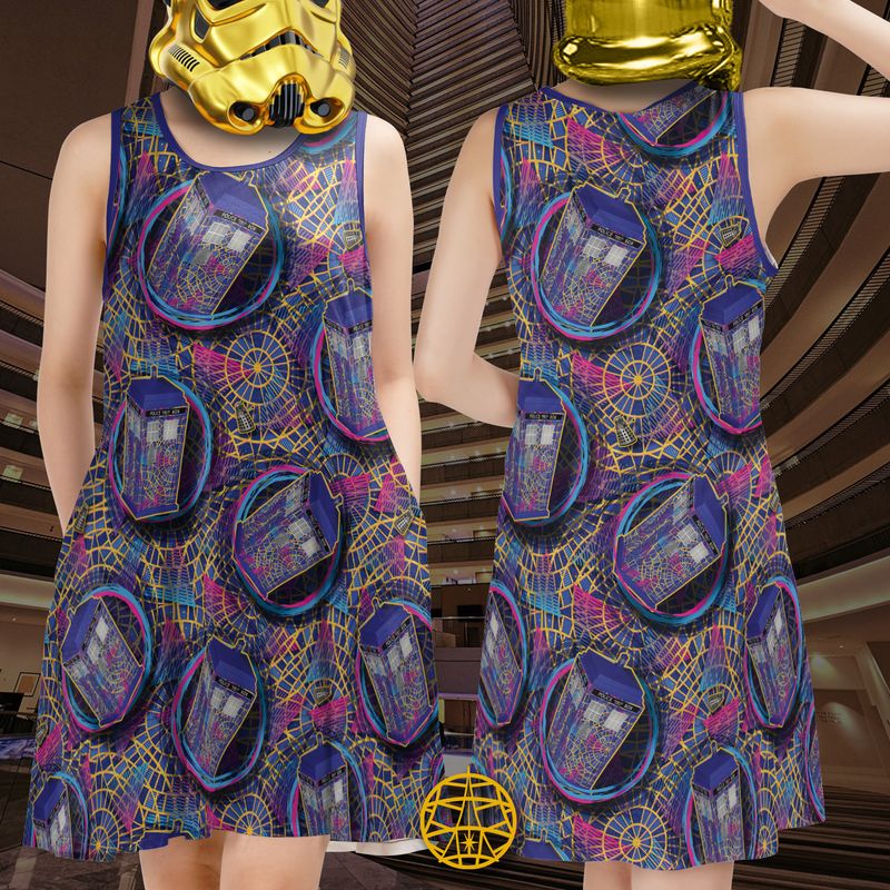 Dr. Who Carpet Tardis Sleeveless Dress w. Pockets (ETA 3 weeks)