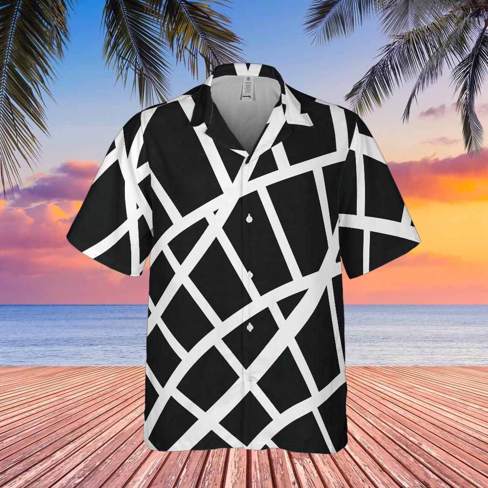Black & White XXL Carpet All-over Print Comfort Short-sleeve Hawaiian Shirt (ETA 3 weeks)