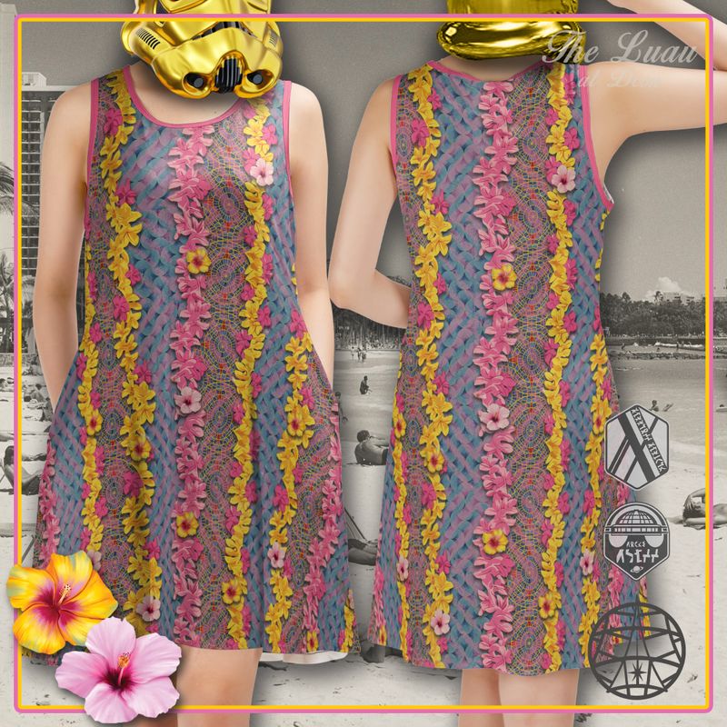 Vintage Hyatt & Marriott Carpet Dcon Luau Sleeveless Dress w. Pockets (ETA 3 weeks)