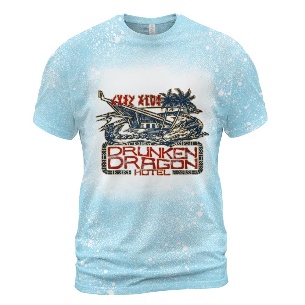 Drunken Dragon Hotel Logo Hut Bleached T-Shirt (ETA 3 weeks)