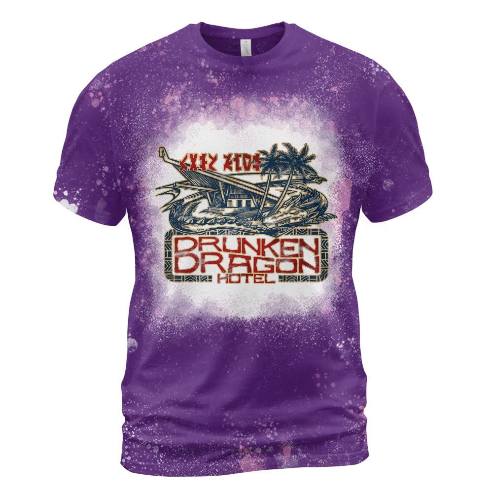 Drunken Dragon Hotel Logo Hut Bleached T-Shirt (ETA 3 weeks)