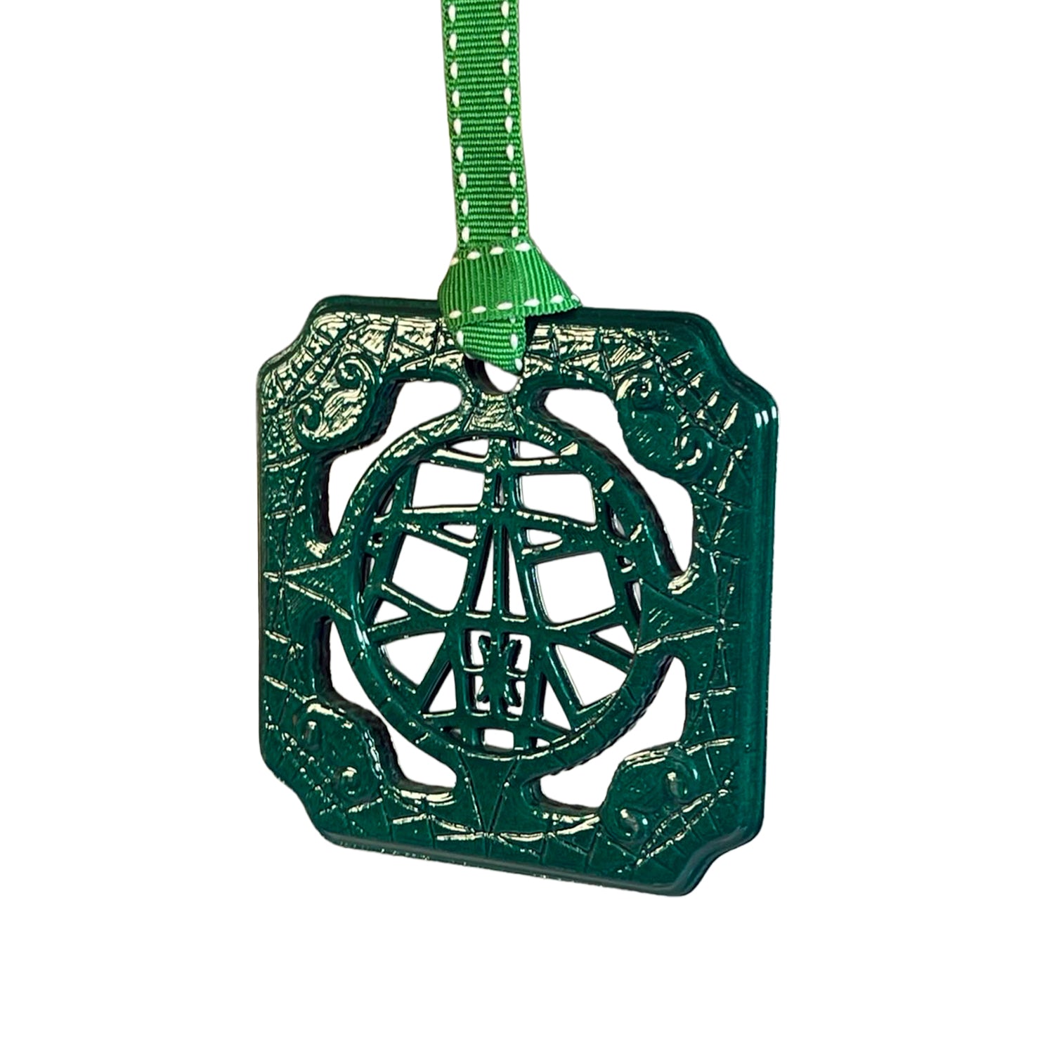 Tree Ornament DDH Tile Chinese Breezeway painted in box