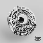 All Seeing Googly Eye Silver Pin Con-Cult