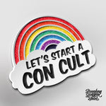 Let's Start a Con-Cult Glitter Enamel Pin