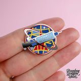 1x Pin+Sticker set. THANKS, SCIENCE.
