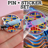 1x Pin+Sticker set. THANKS, SCIENCE.