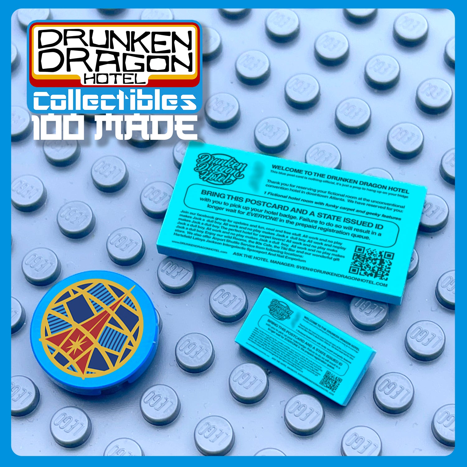 DDH LEGO blue postcard set